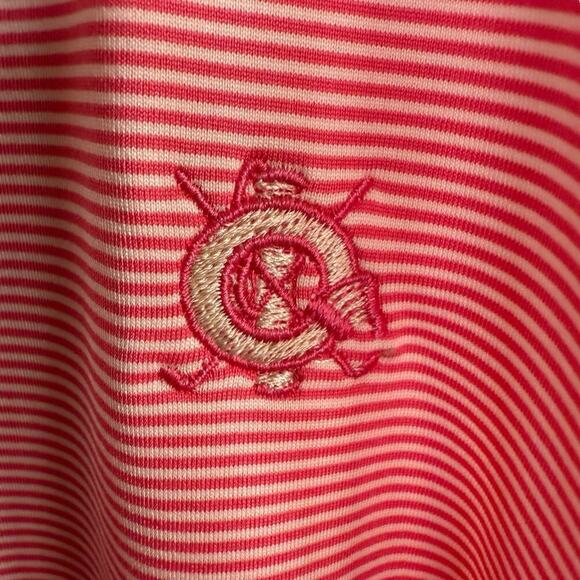 KJUS Shirt Women's Sina Pink White Stripe M golf Polo Preppy Prep Athleisure - Picture 2 of 10